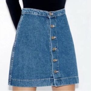 American Apparel Button Through Denim Skirt